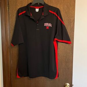 Russell XL Athletic Black and Red Men's Polo Shirt